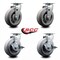Service Caster Tool Box Caster Wheel Set 6'' Thermoplastic Rubber Swivel Casters, 4PK TOOL-SCC-20S620-TPRRF-2-TLB-2 - alternate 3